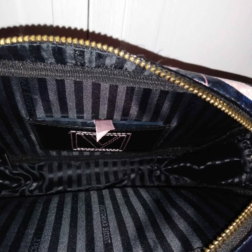 Victoria's Secret Black Leather Floral Crossbody Bag - Picture 3 of 5